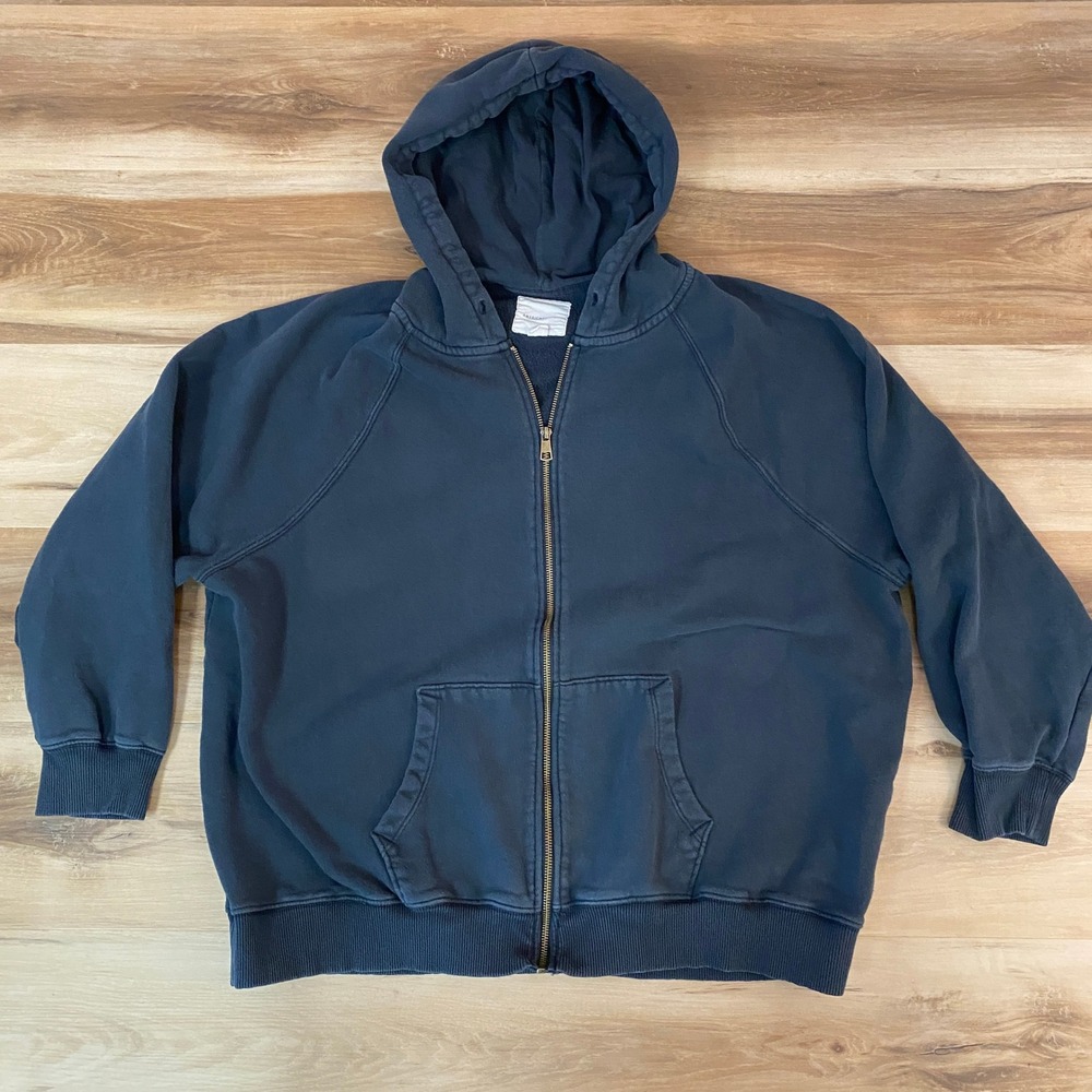 American Eagle Outfitters Womens Full Zip Hoodie Sweatshirt L/XL Gray Blue